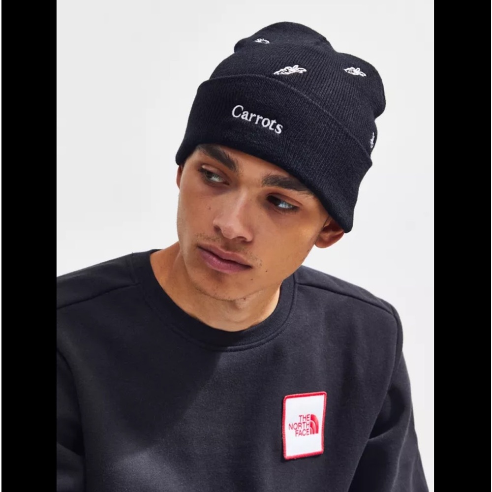 Anwar Carrots x Gudetama Embroidered Beanie on Black